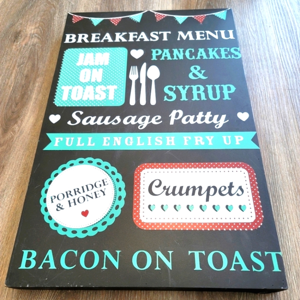 "Breakfast Menu" Kitchen Decorative Wall Decor